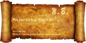 Majerszky Bartó névjegykártya